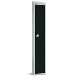 Elite Single Door Coin Return Locker with Sloping Top Black